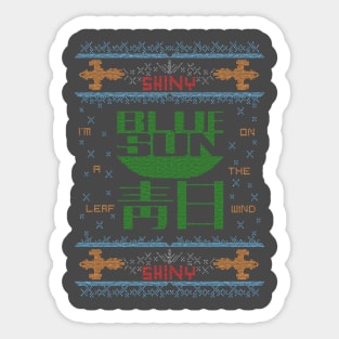 Firefly Blue sun ugly christmas variant Sticker